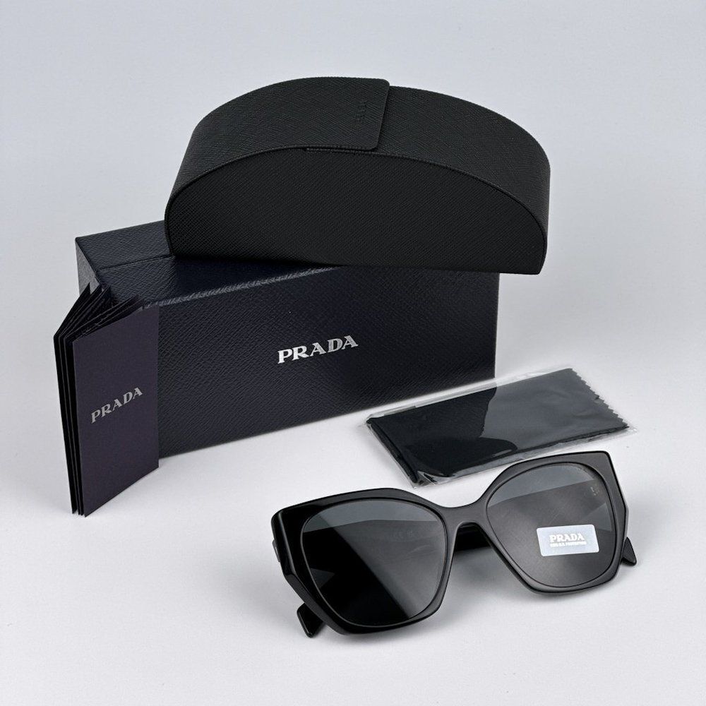 NEW Prada PR19ZS 1AB5S0 Black Dark Grey Women Cat Eye Sunglasses PR 19ZS - Picture 12 of 12